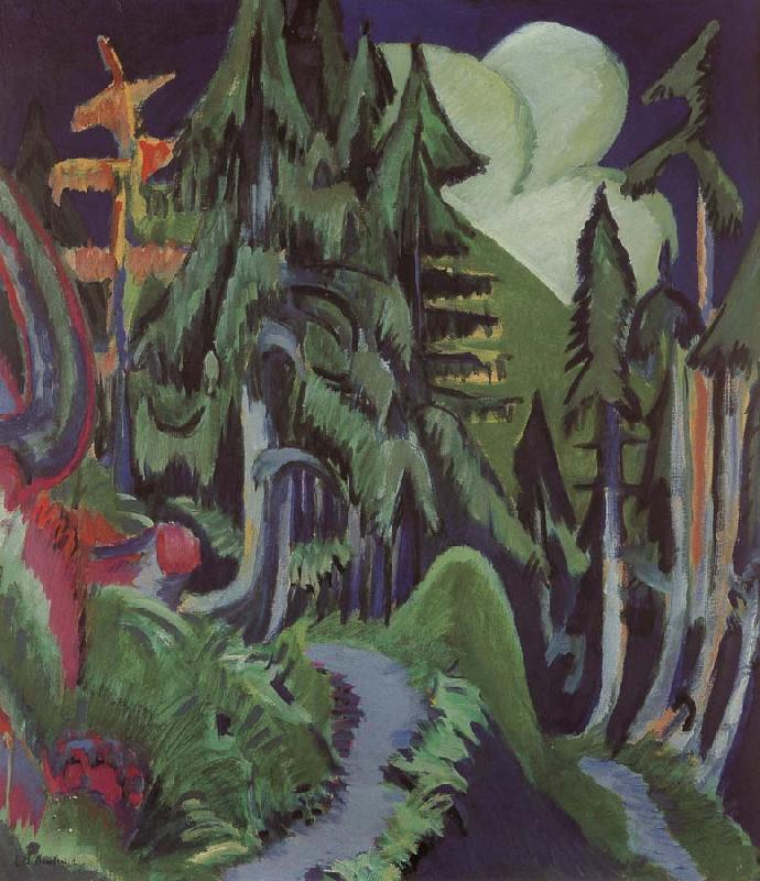 Ernst Ludwig Kirchner Mountain forest oil painting image